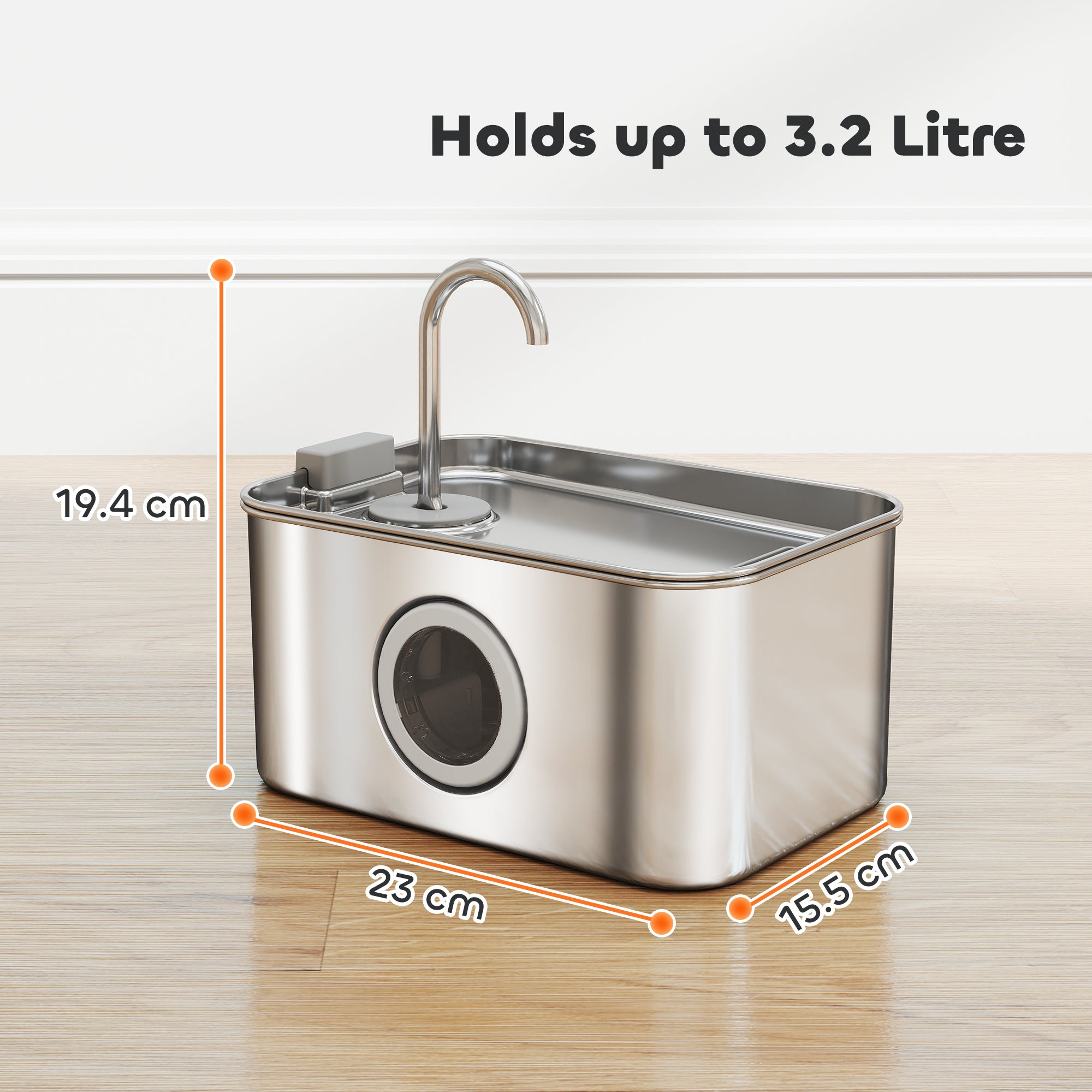 Cat Water Fountain Stainless Steel 3.2L
