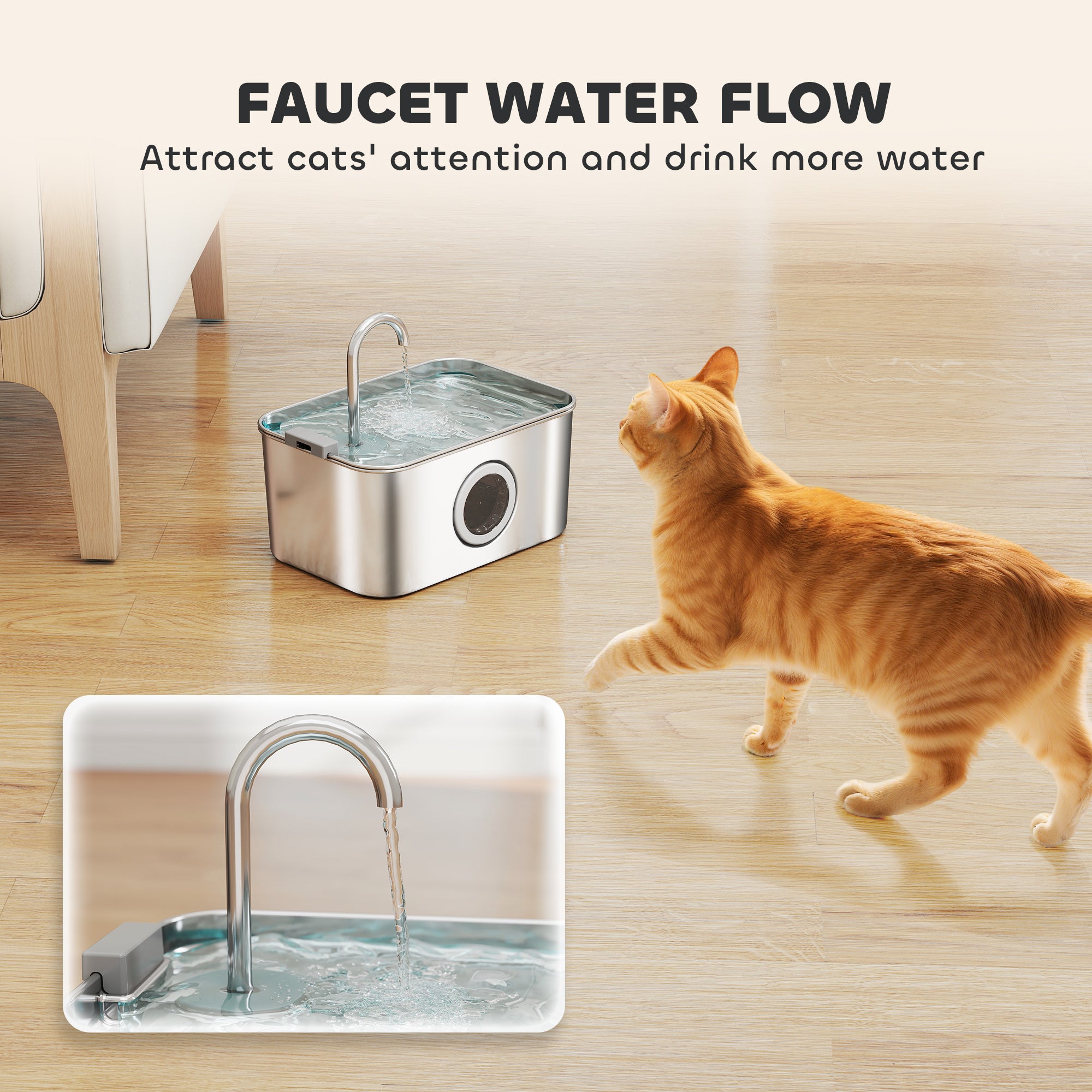 Cat Water Fountain Stainless Steel 3.2L