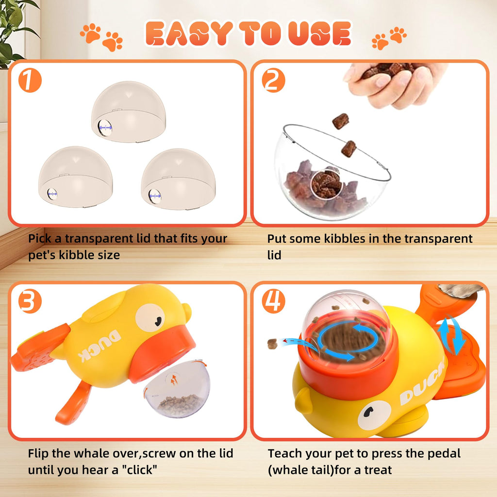 Duck Treat Dispenser – Interactive Slow Feeder Puzzle Toy for Dogs & Cats