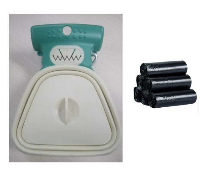 Pet Dog Poop Bag Dispenser Travel Foldable Poop Spoon clean outdoor