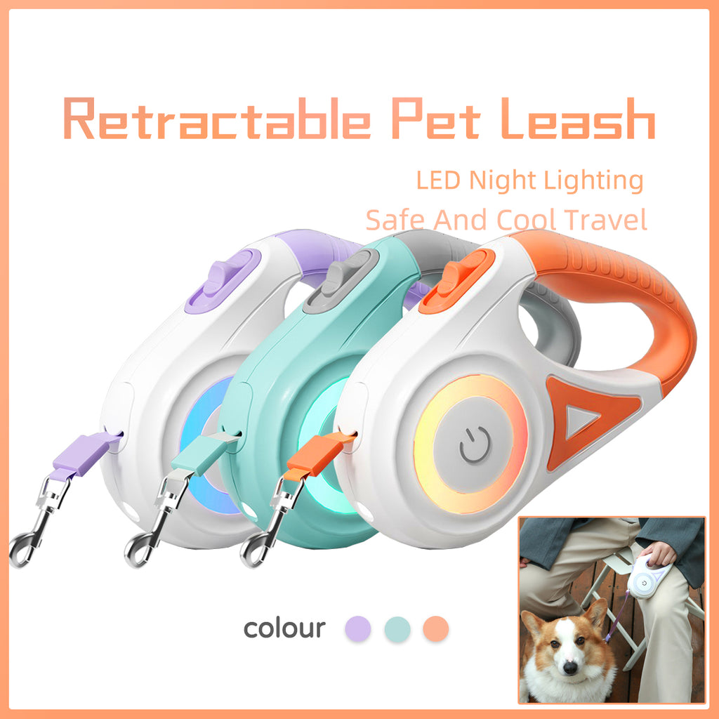 Retractable Dog Leash with Collar & Spotlight