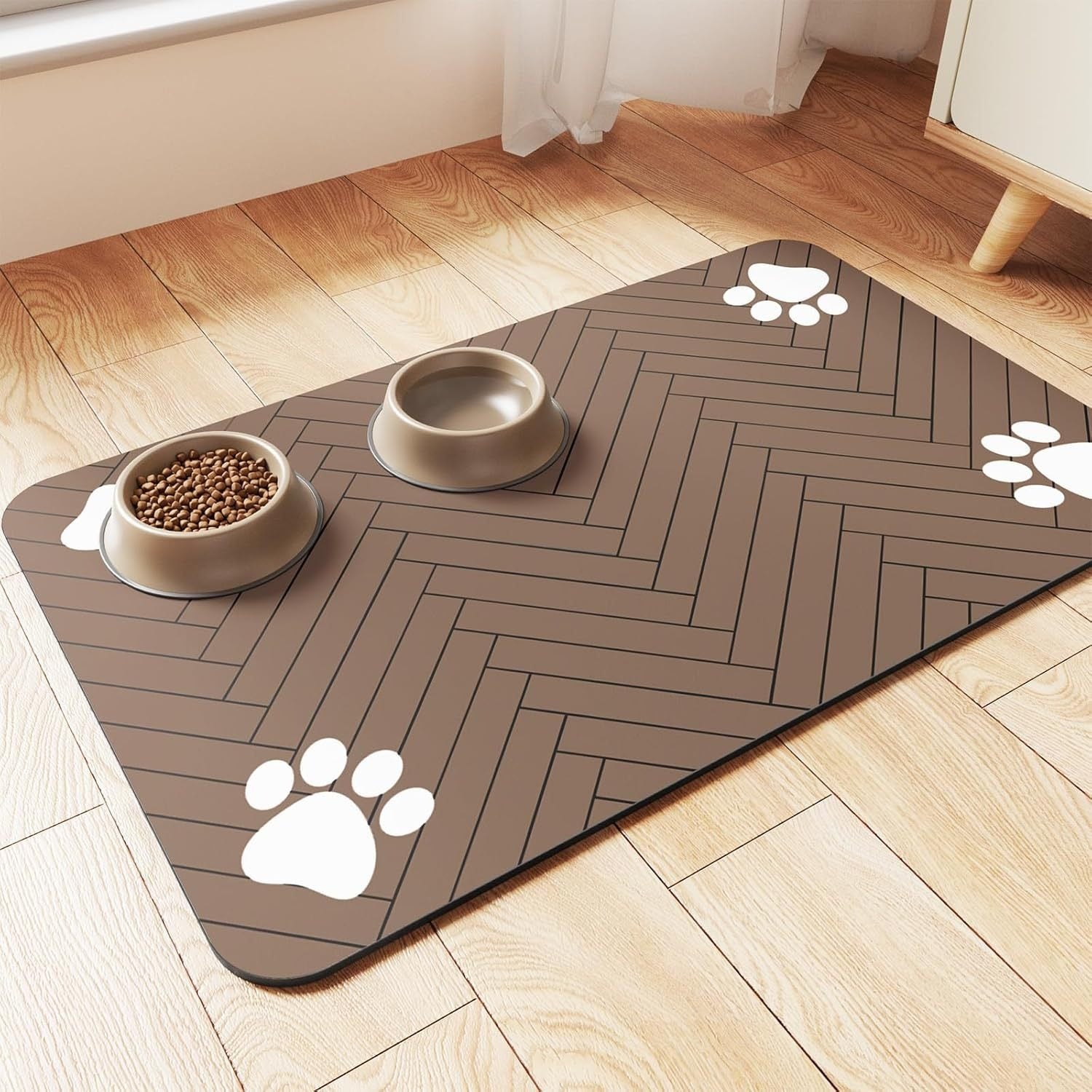 Diatomite Pet Food Mat – Quick-Dry, Anti-Splash, Water-Absorbing