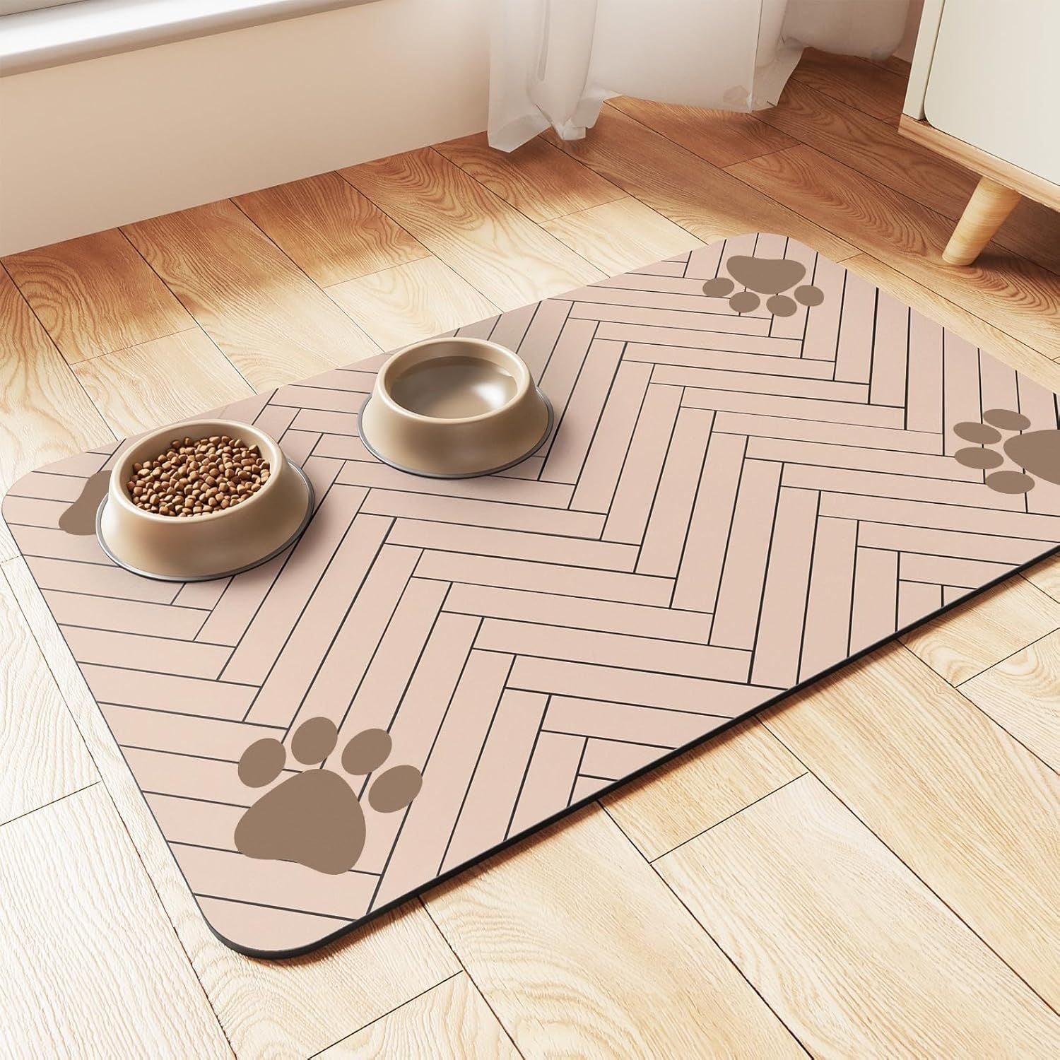Diatomite Pet Food Mat – Quick-Dry, Anti-Splash, Water-Absorbing