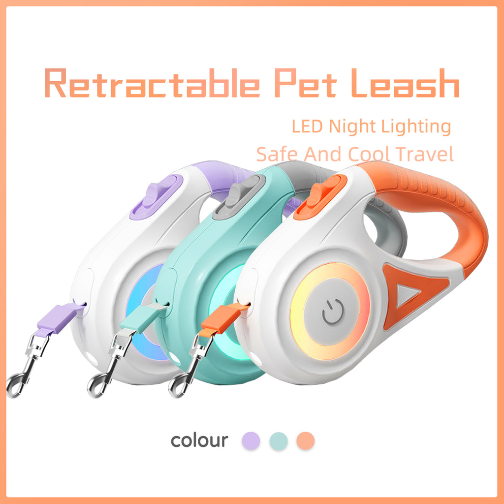 Retractable Dog Leash with Collar & Spotlight