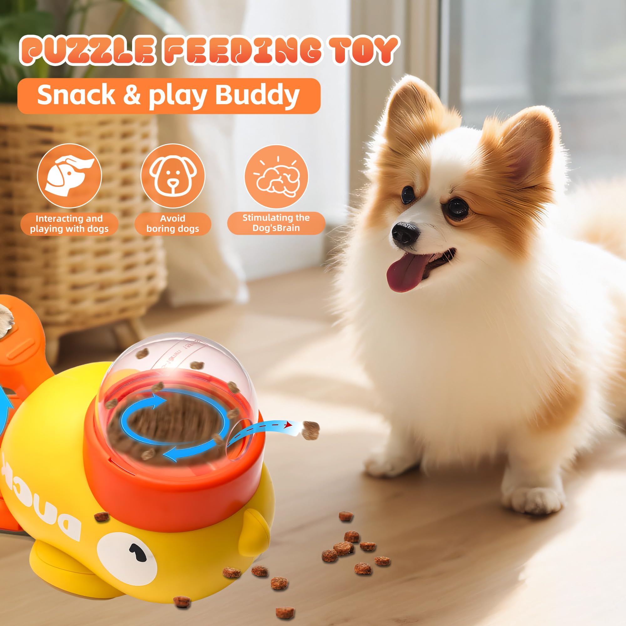 Duck Treat Dispenser – Interactive Slow Feeder Puzzle Toy for Dogs & Cats