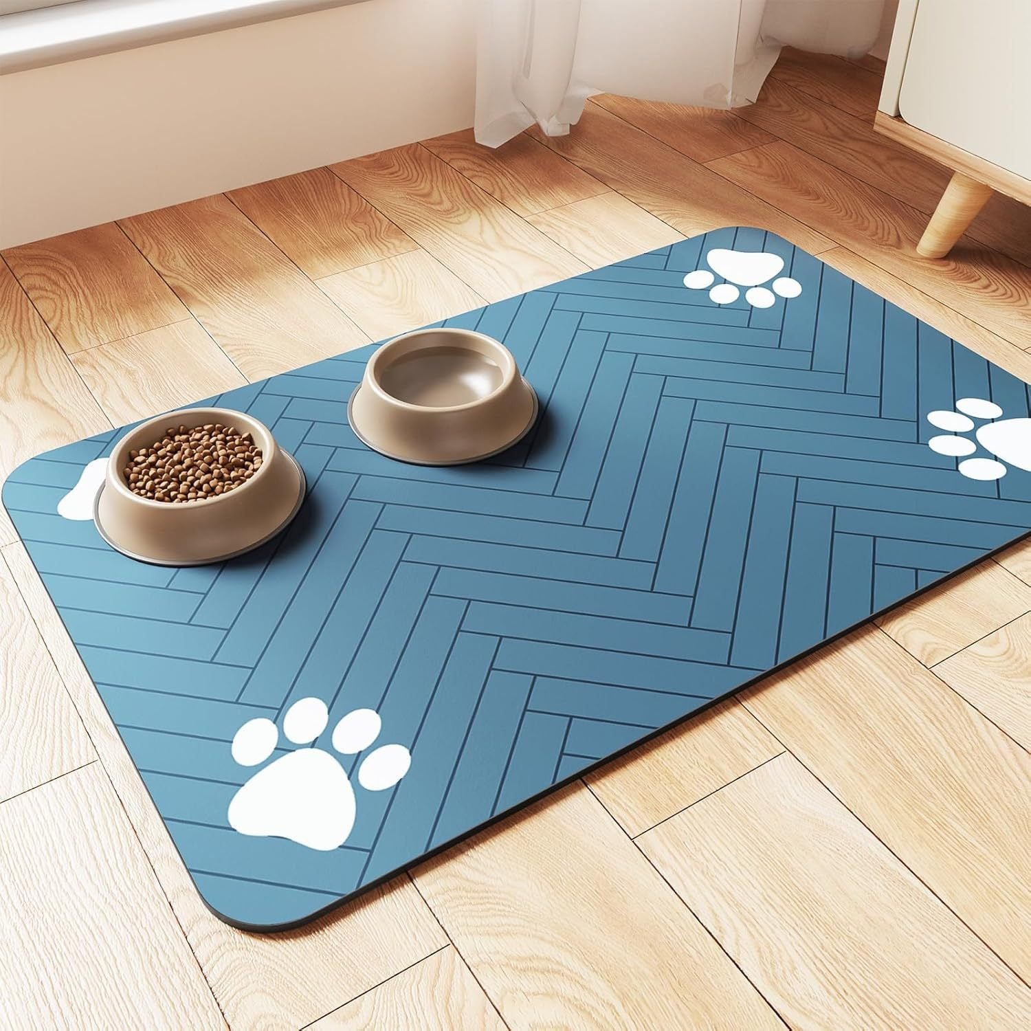 Diatomite Pet Food Mat – Quick-Dry, Anti-Splash, Water-Absorbing